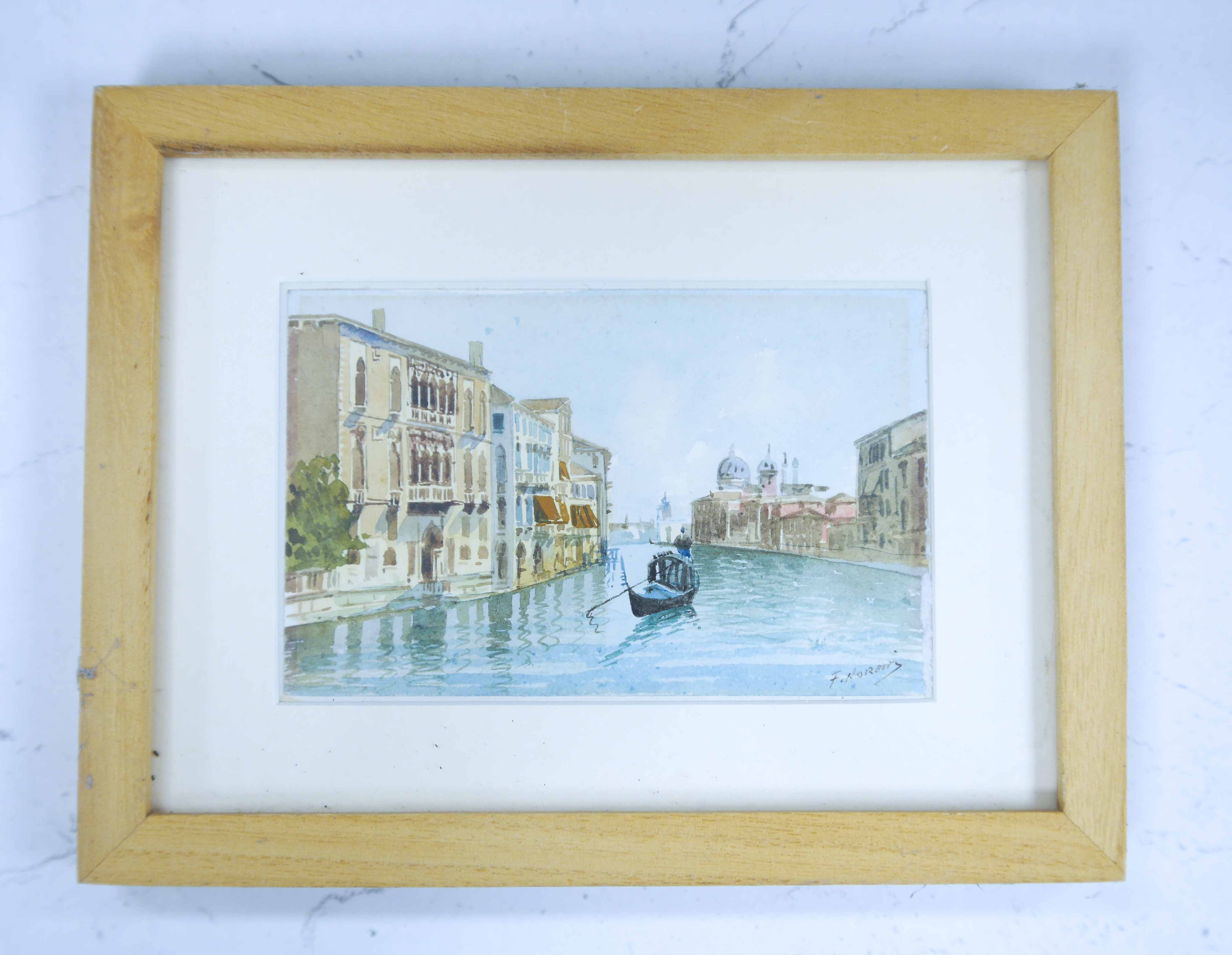 F Norems, set of five Venetian watercolours to include Venetian canals, St. Marks in the distance and Gondolas, largest 25 x 15cm. Condition - fair, some foxing throughout